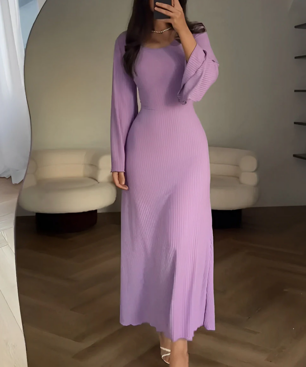 Zarif Örgü Maksi Elbise