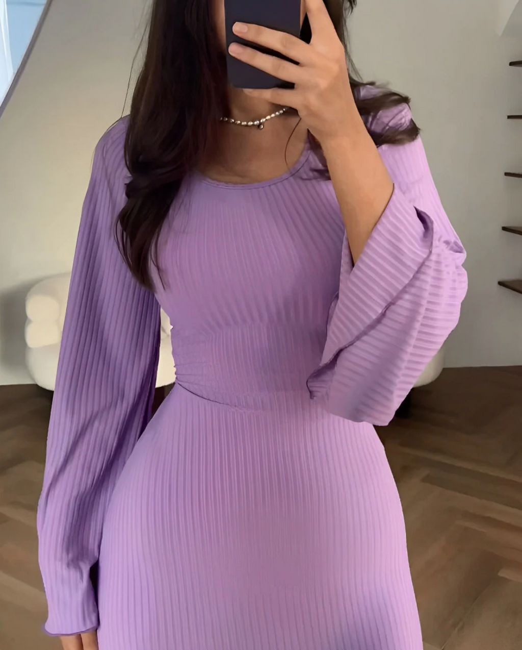 Zarif Örgü Maksi Elbise